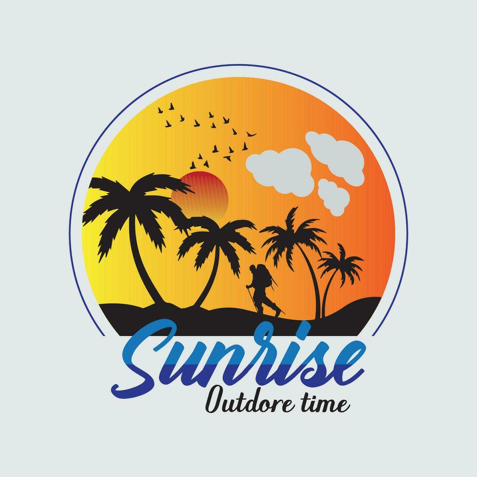 Sunrise T-Shirt Design for You vector