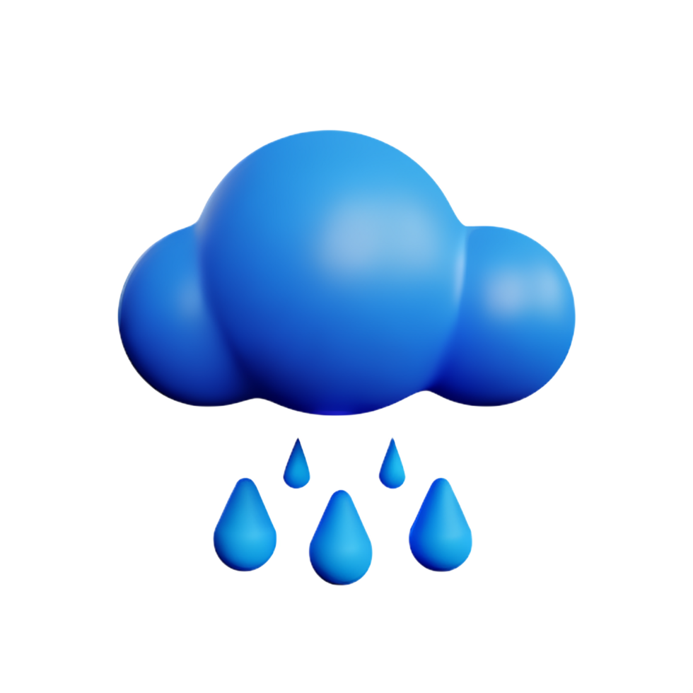Rain 3d rendering icon illustration png
