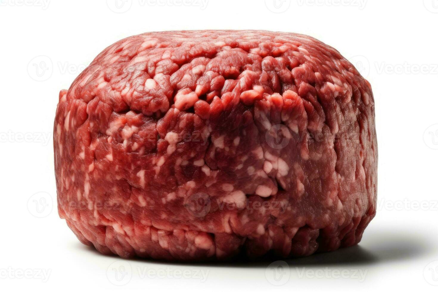 raw ground beef on a white background photo