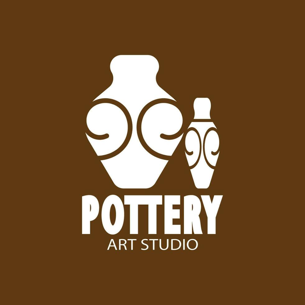 Pottery Art Studio Logo Vector Template Illustration