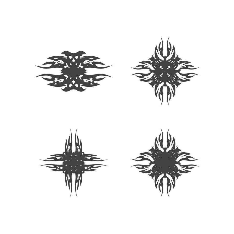 Black Tribal Tattoo Abstract Symbol Template vector