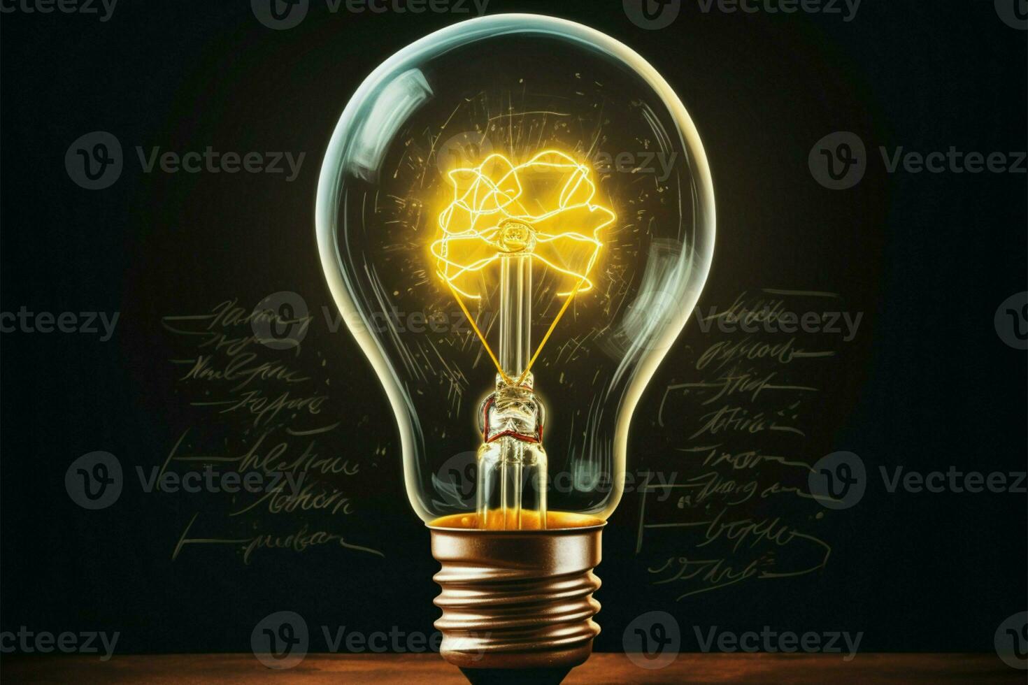 Chalkboards art, hand drawn bulb symbolizes the birth of creative ideas AI Generated photo