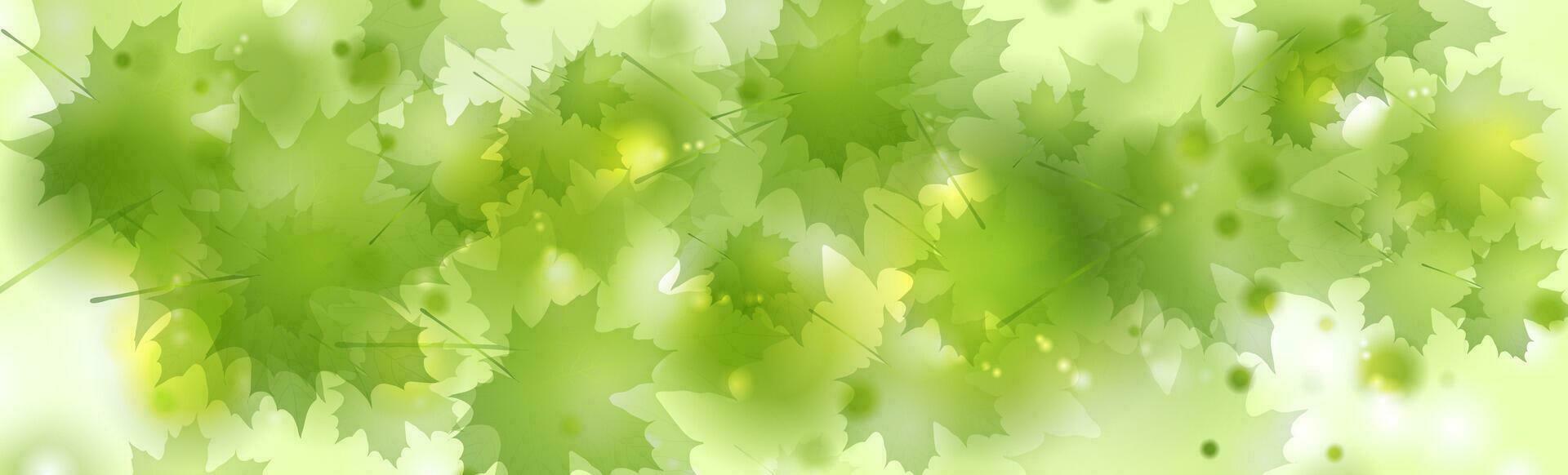 Abstract green leaves shiny summer background vector