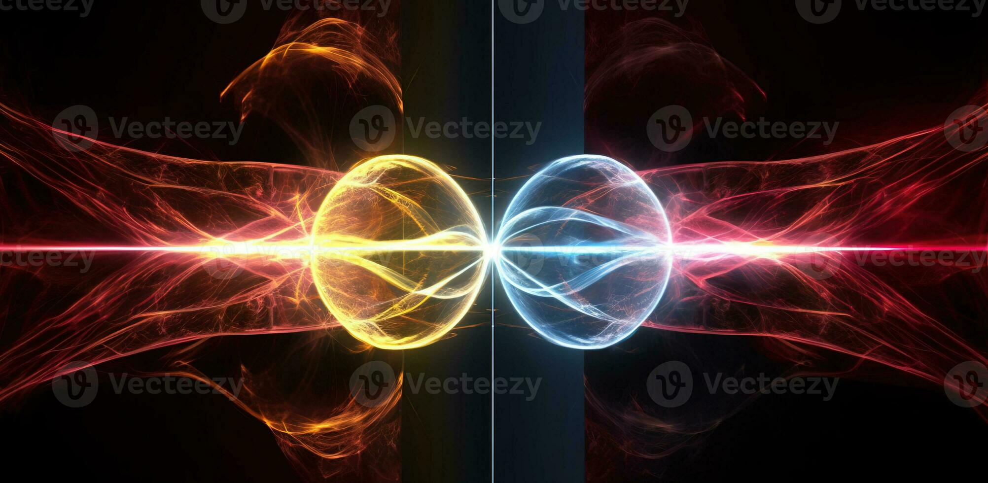 Quantum entanglement, scientific technology abstract concept. AI generated. photo