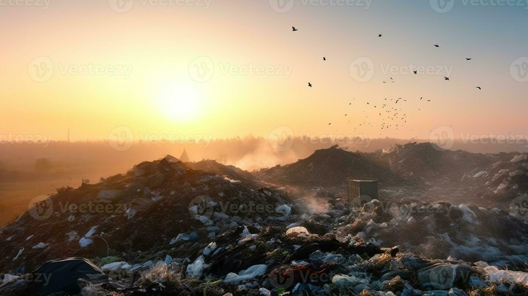Utilization of garbage, waste. Ecological concept of separate collection. AI generated. photo