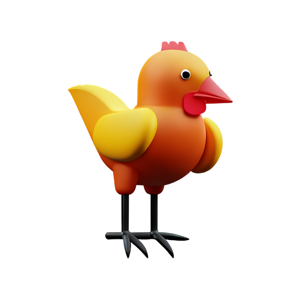 chicken 3d rendering icon illustration png