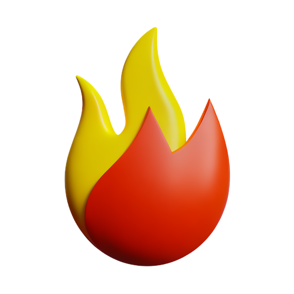 flame 3d rendering icon illustration png