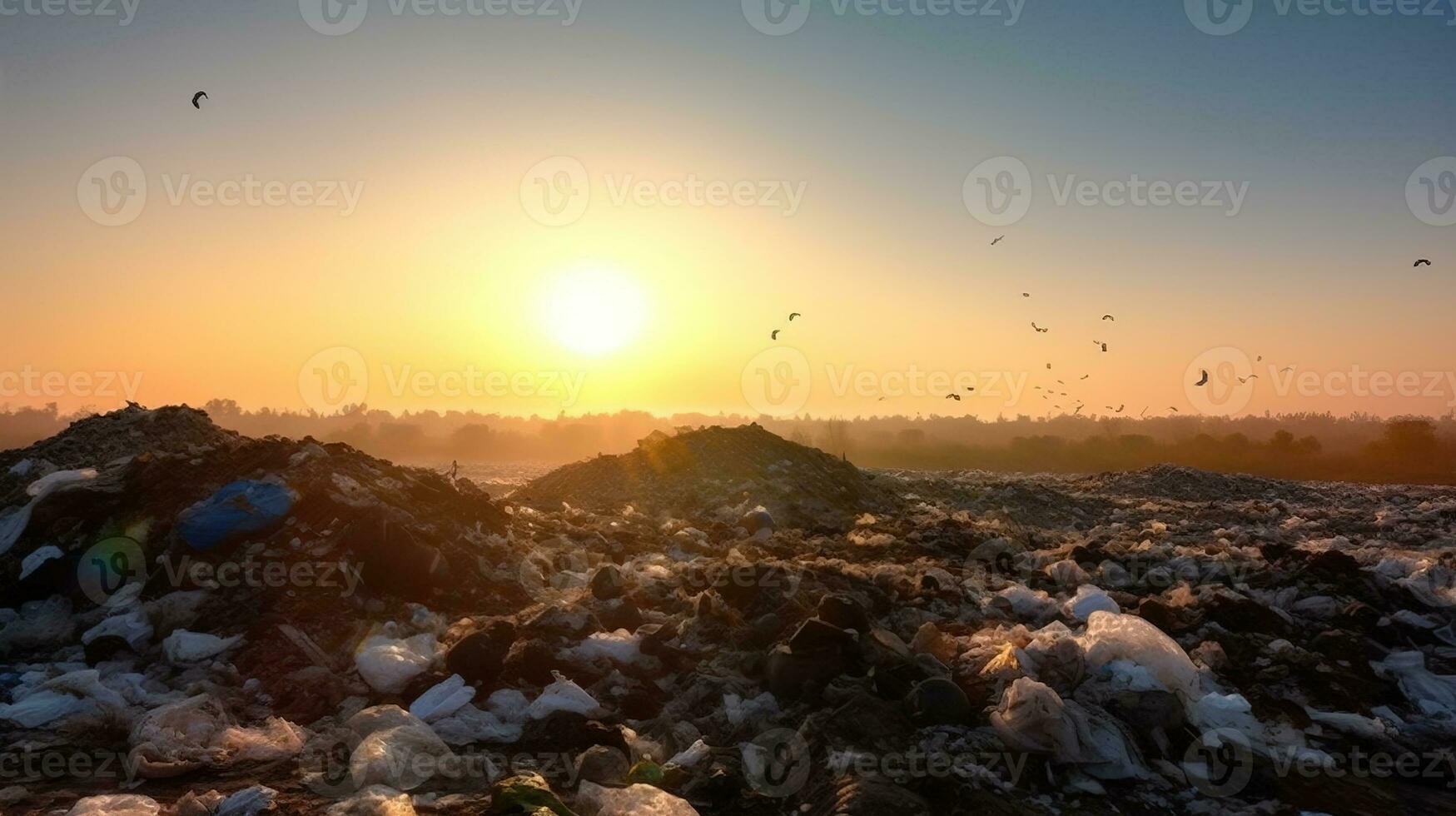 Utilization of garbage, waste. Ecological concept of separate collection. AI generated. photo