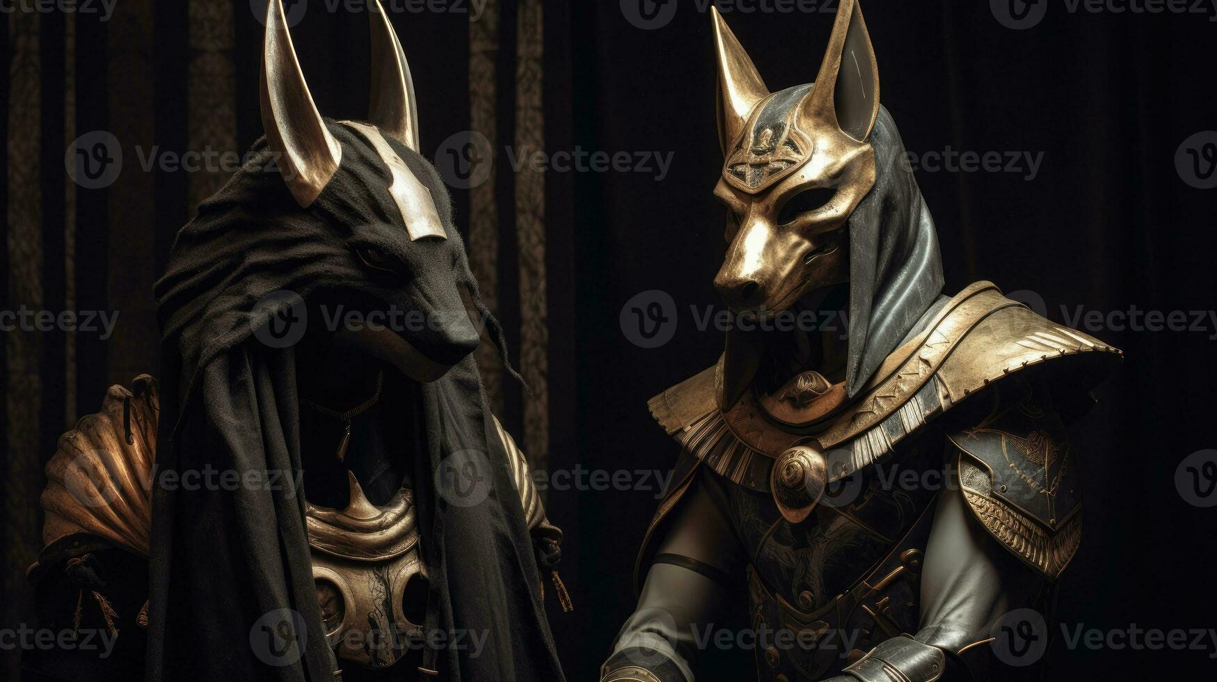 Anubis and Horus. Generative Ai photo