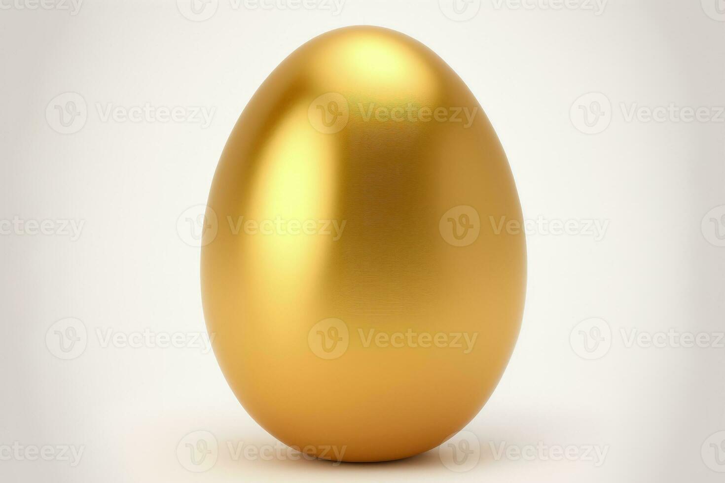 One single golden egg on a white background photo