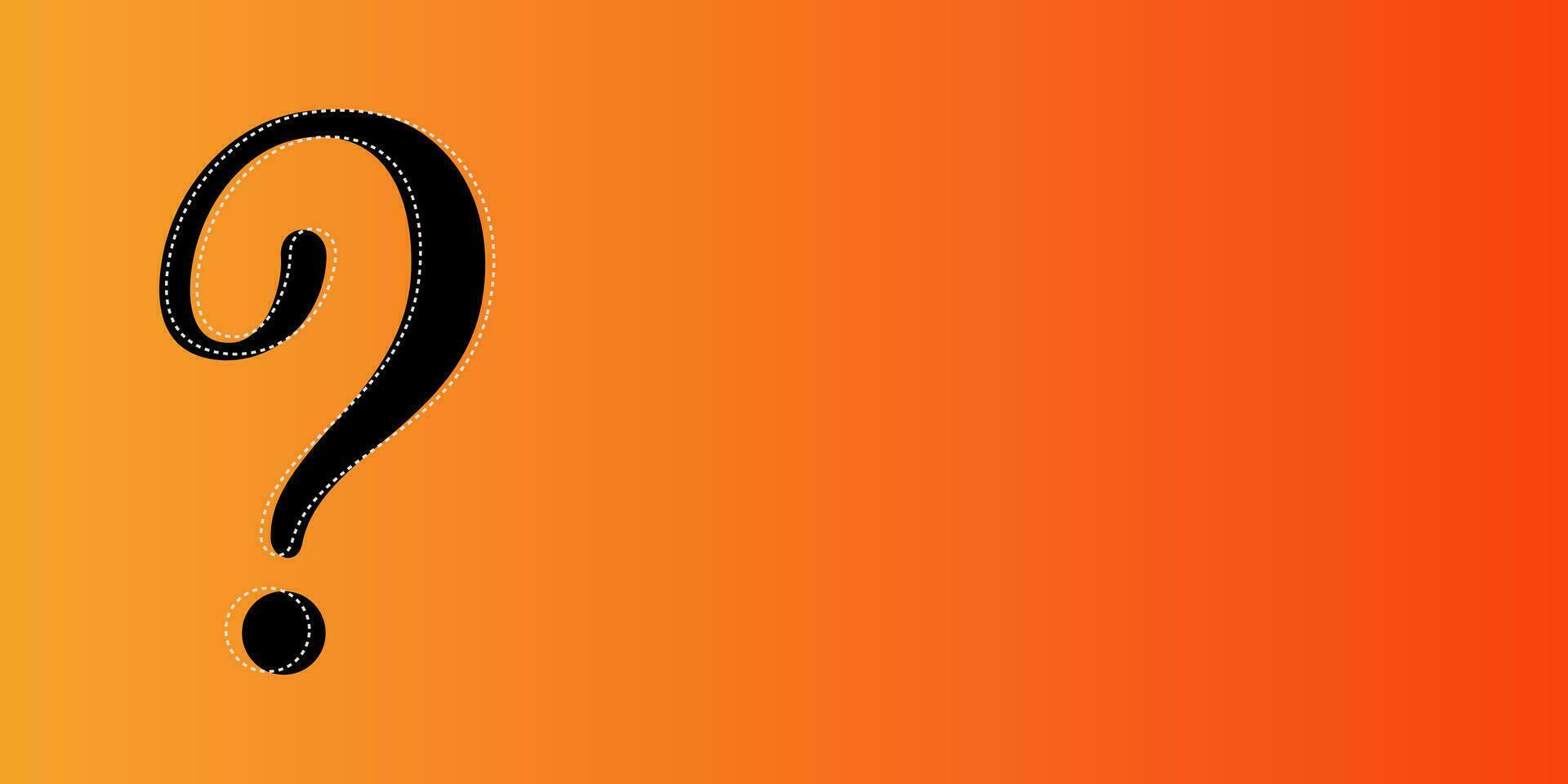 Question mark banner in flat style. Faq vector illustration on gradient