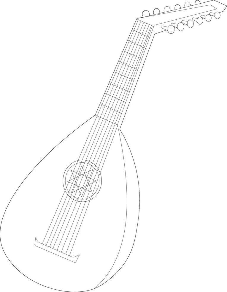 Mandolins coloring page vector