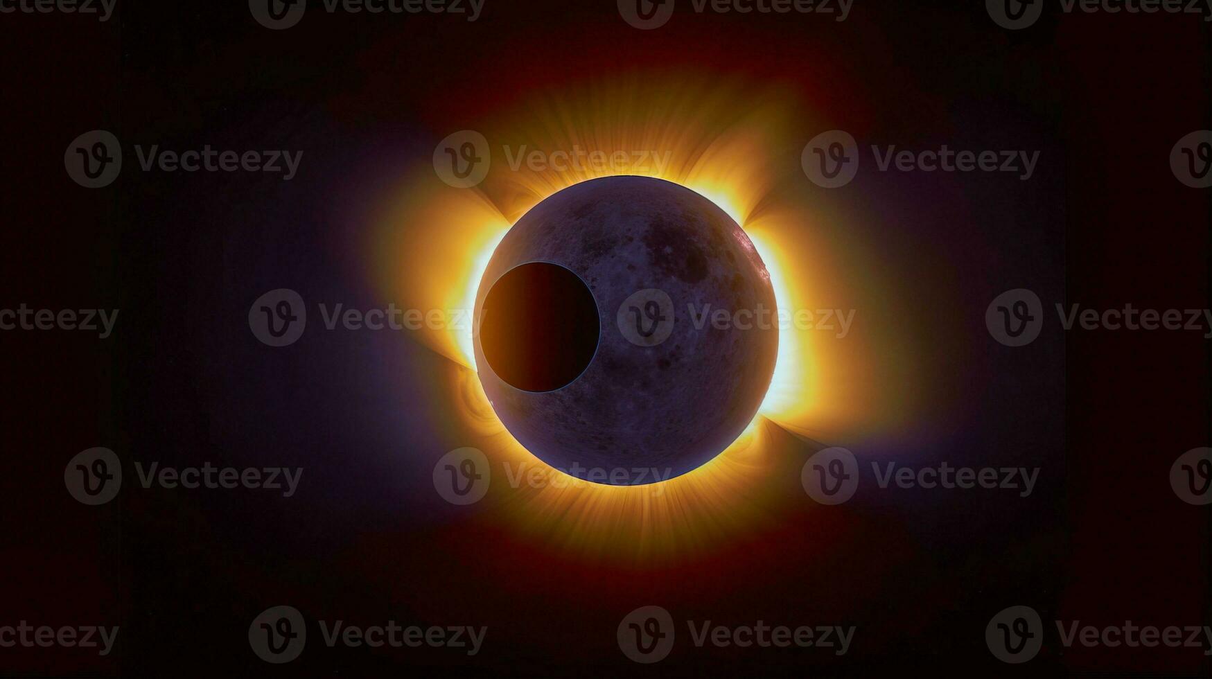 astronómico fenómeno, solar eclipse ver desde komos. ai generado. foto