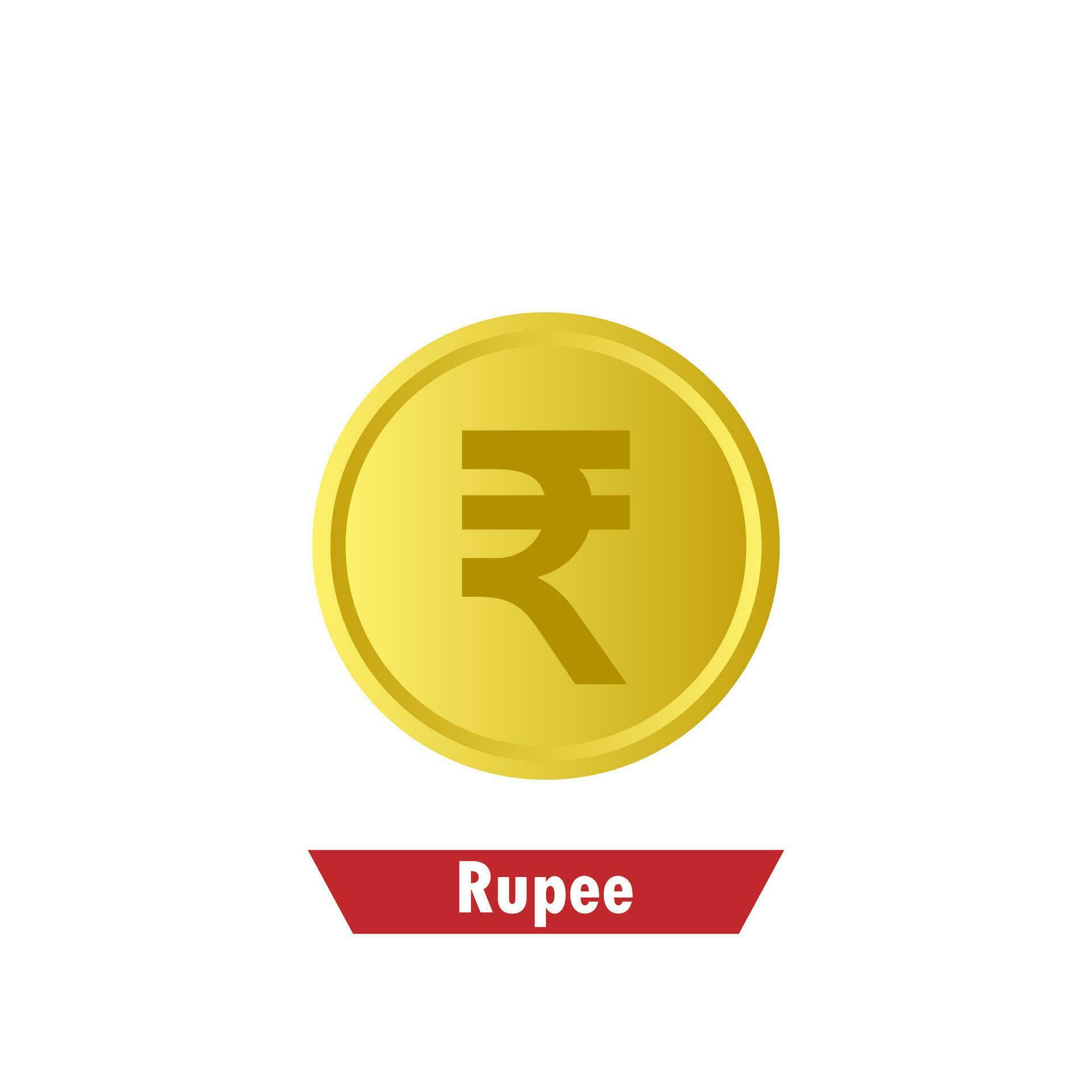 Gold rupee coin. Means of payment, global currency, world economics, finances and investment