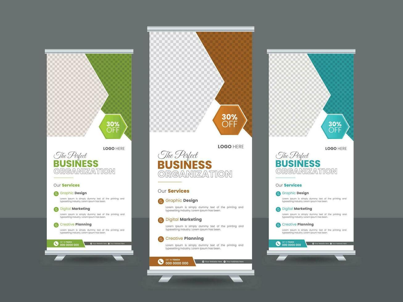 Modern Exhibition Advertising Trend Business Roll Up Banner, Business agency roll up banner design or pull up banner template, x-banner, Standee Banner, EPS - Vector