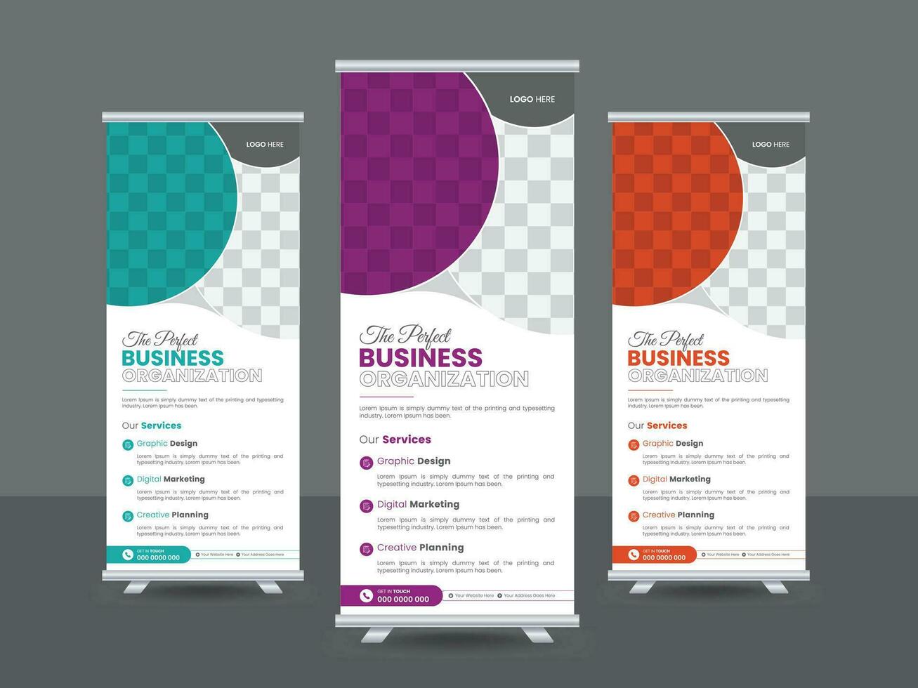 Modern Exhibition Advertising Trend Business Roll Up Banner, Business agency roll up banner design or pull up banner template, x-banner, Standee Banner, EPS - Vector