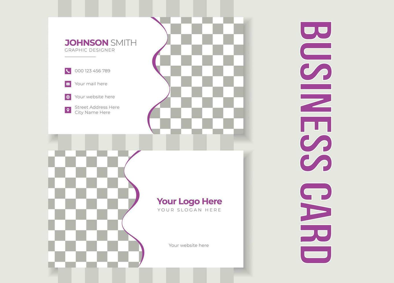 Corporate Business Card Template - Both Side Design vector