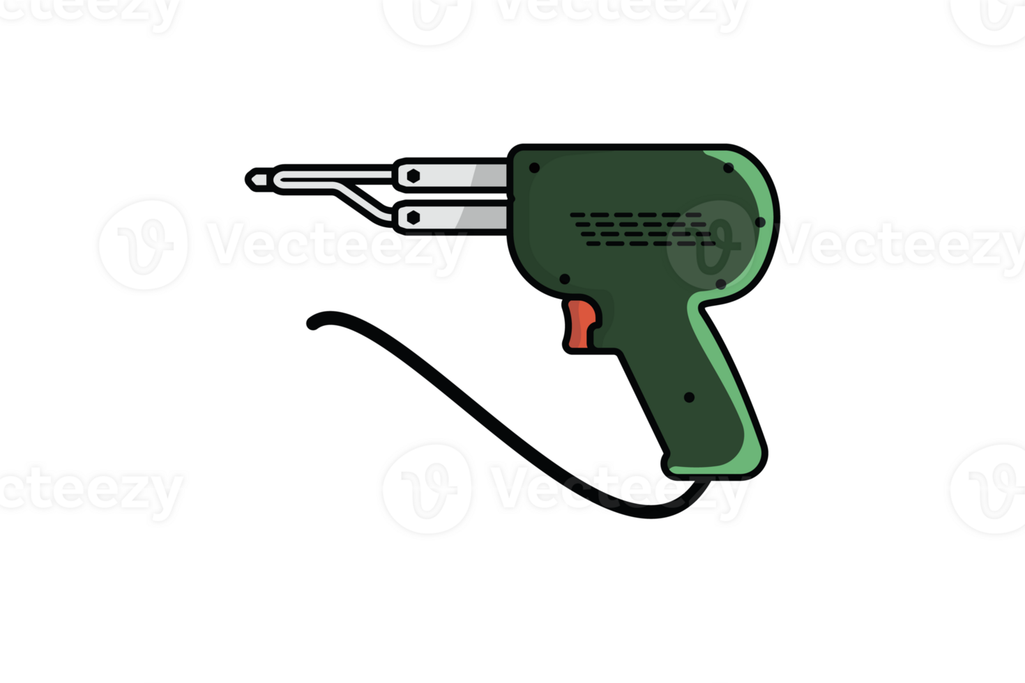 Electric Soldering Gun Tool illustration. Repairing hand tool object icon concept. Weller dual heat professional soldering gun design. png