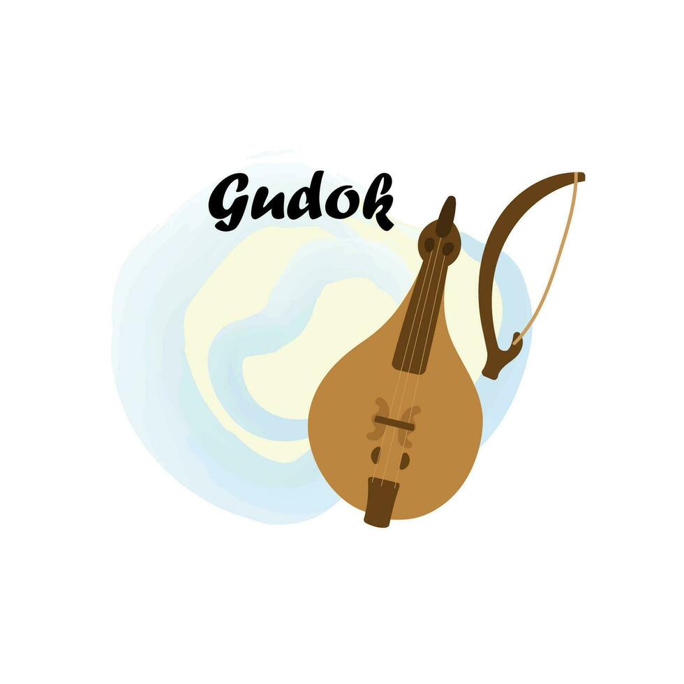 Gudok. Traditional Slavic, Ukrainian musical instrument. Vector illustration