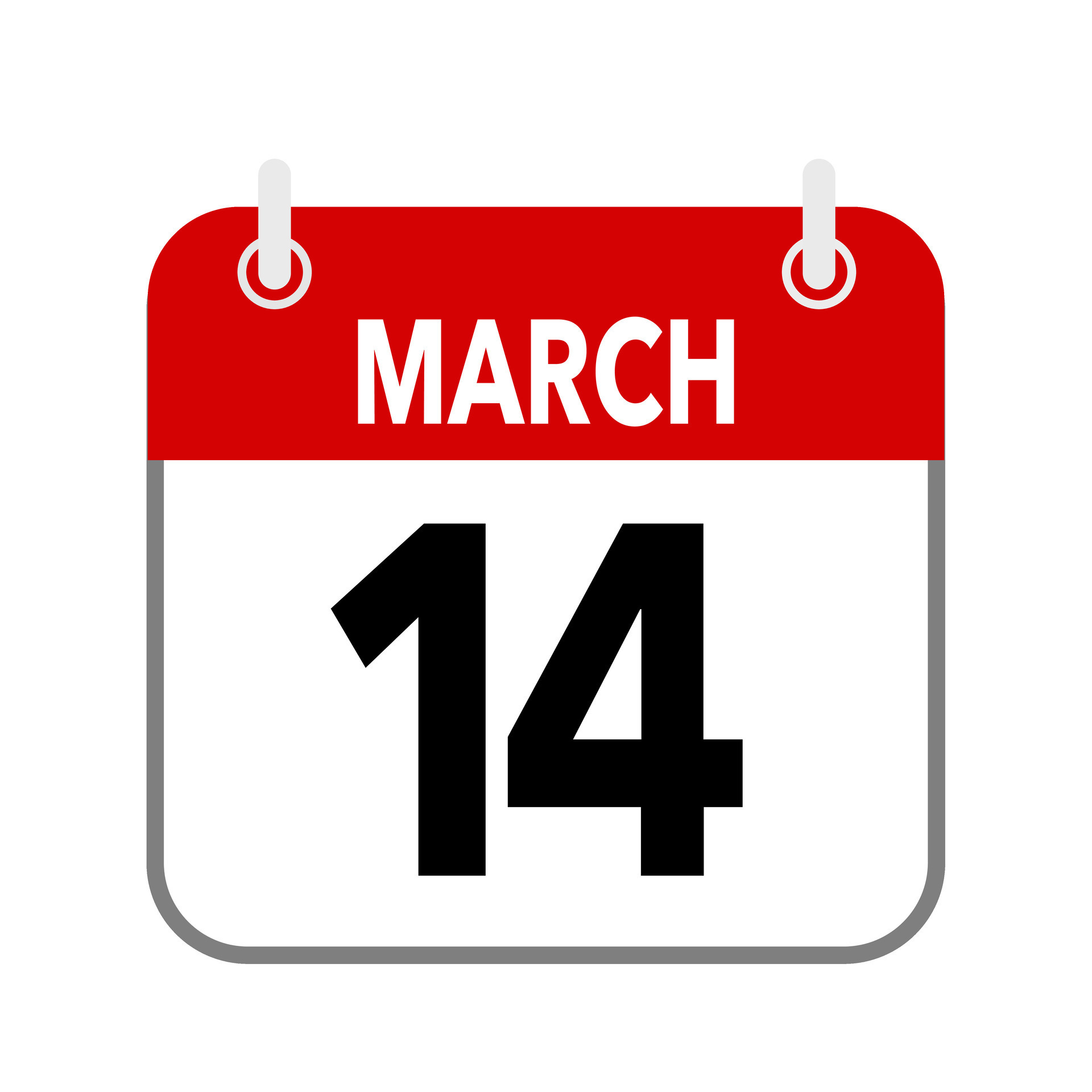 14 march calendar date icon on white background 28251256 vector art