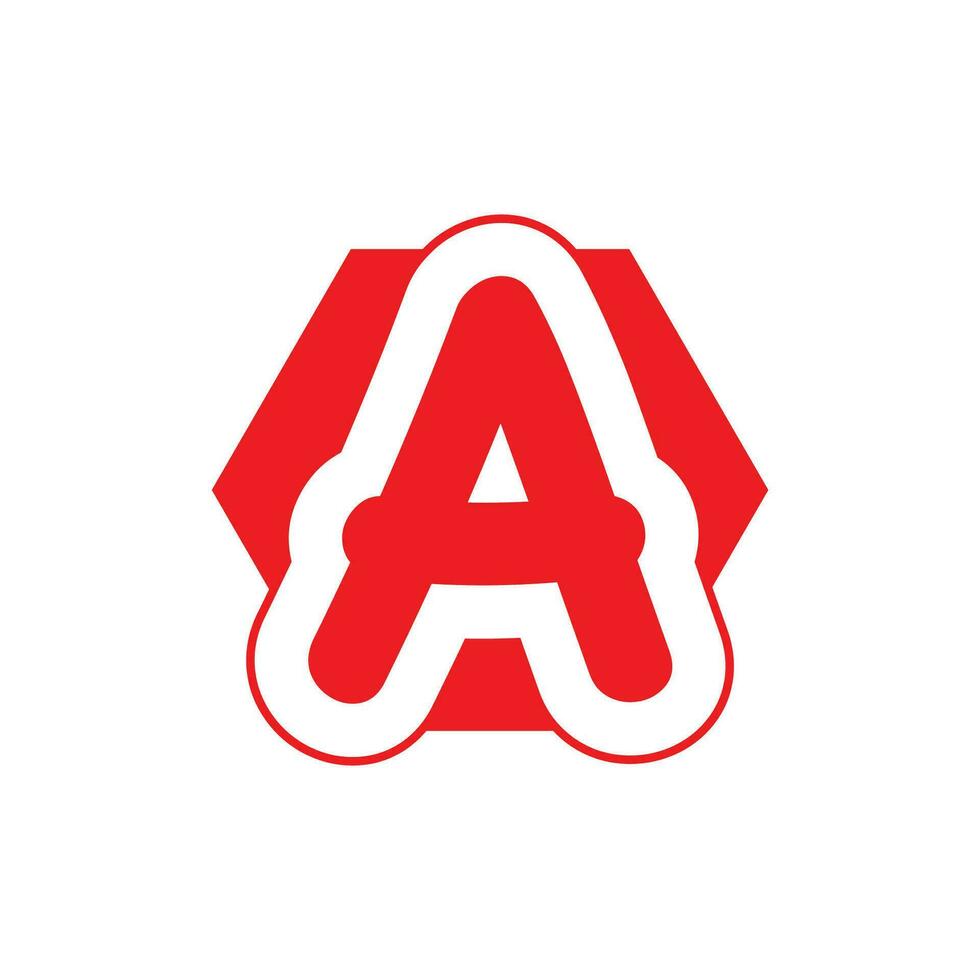 Letter A Red Logo Vector Illustration