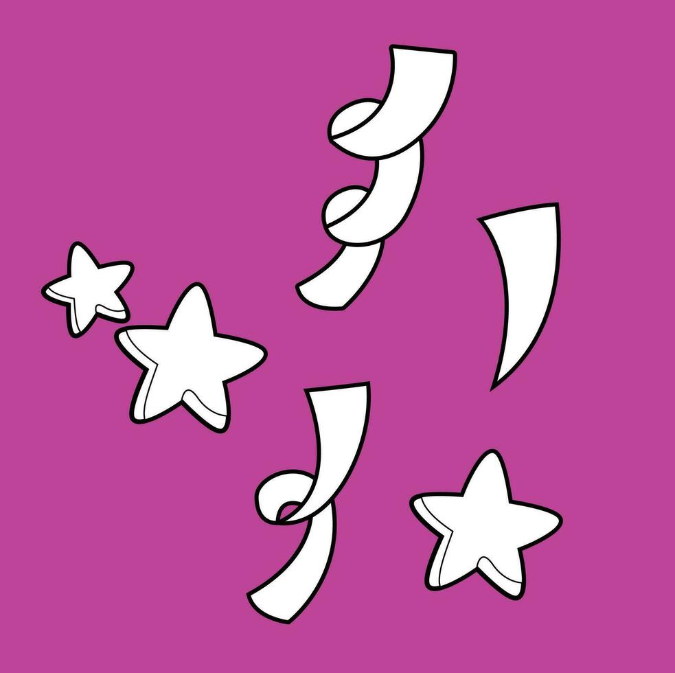 Decoration Background Celebration Party Cartoon Digital Stamp Outline vector