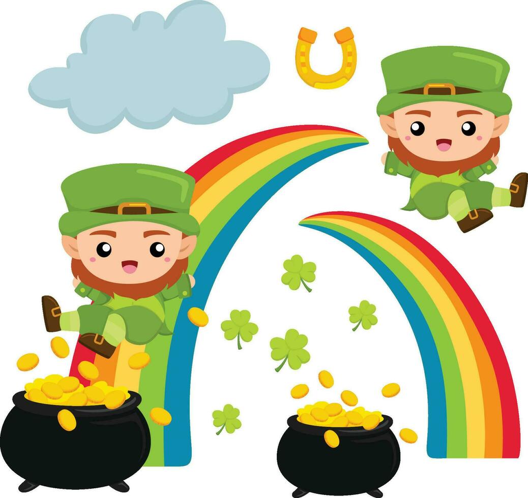 St Patrick Celebration Party National Holiday Cartoon Illustration Vector Clipart Sticker