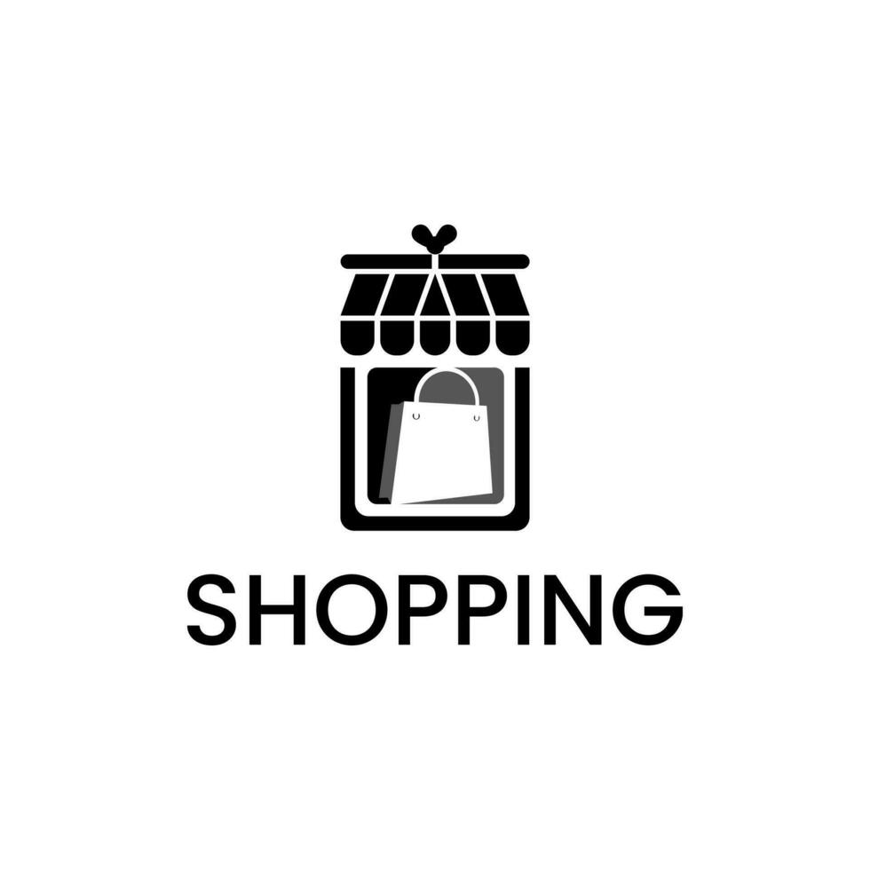 Online bag shop logo vector. Creative and modern vector