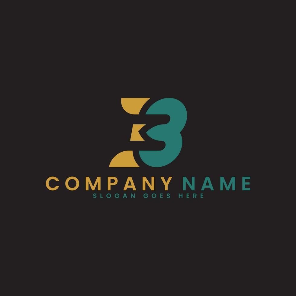 B3 letter logo. Simple and modern. Suitable for any industry. vector