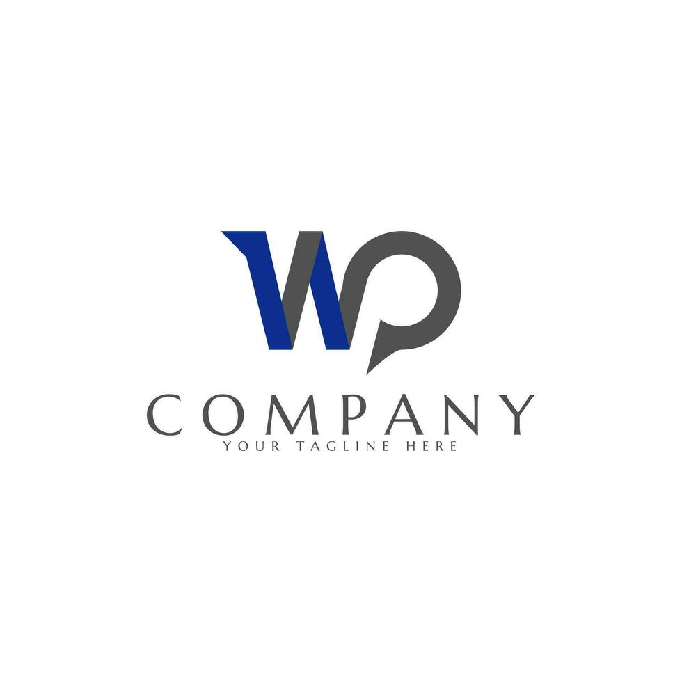 wp letra logo vector. sencillo y moderno. vector