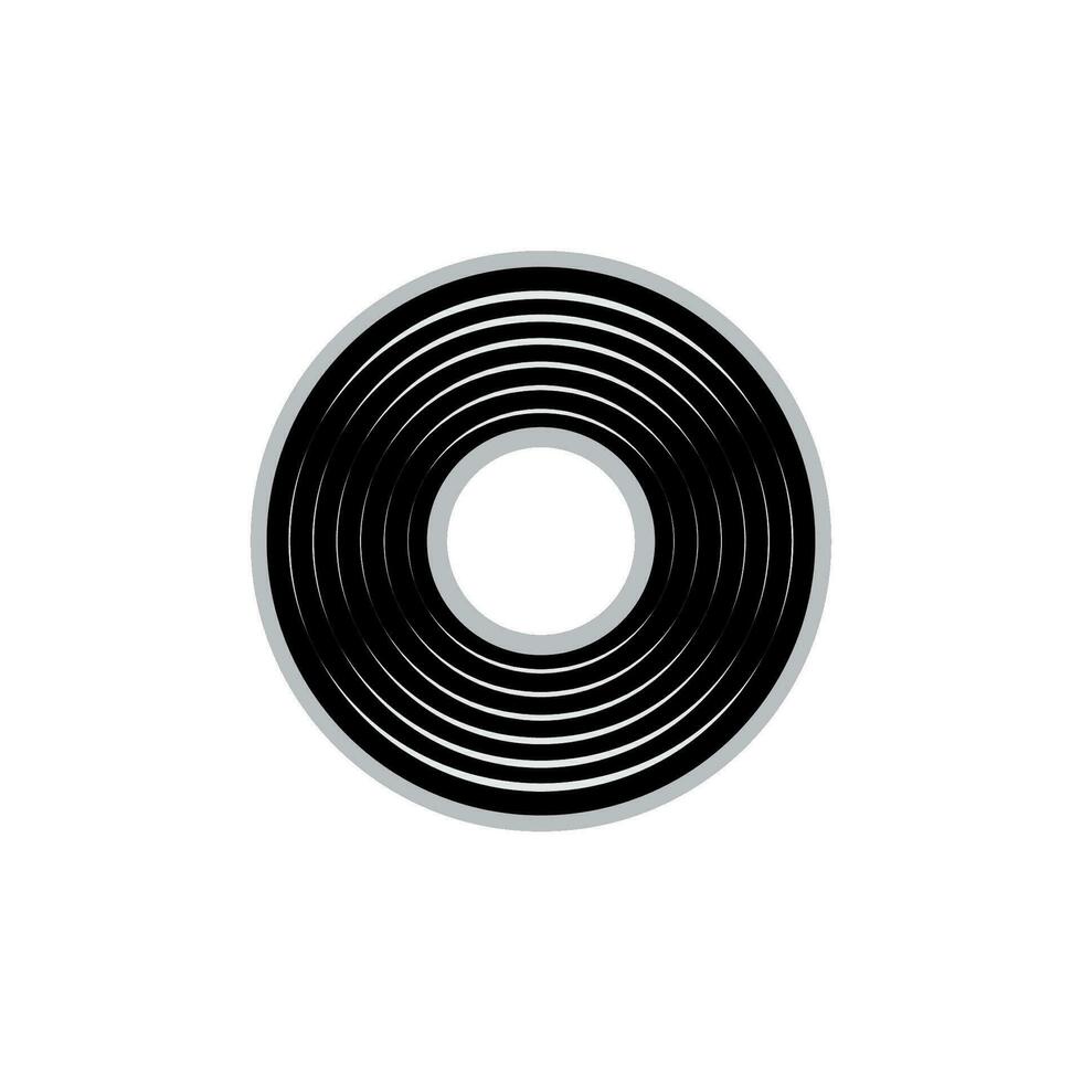 logo negro vinilo registros retro música ilustración. música disco DJ firmar logo diseño vector