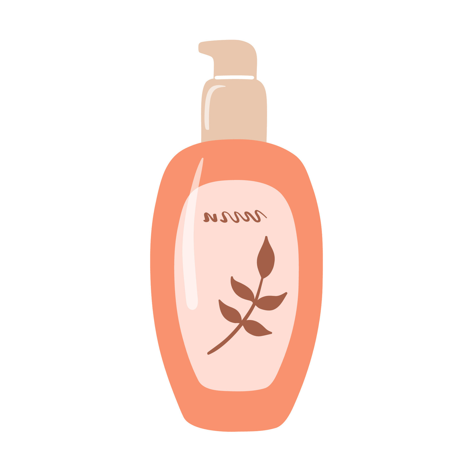 Skin care product illustration, body lotion, face toner and cream 