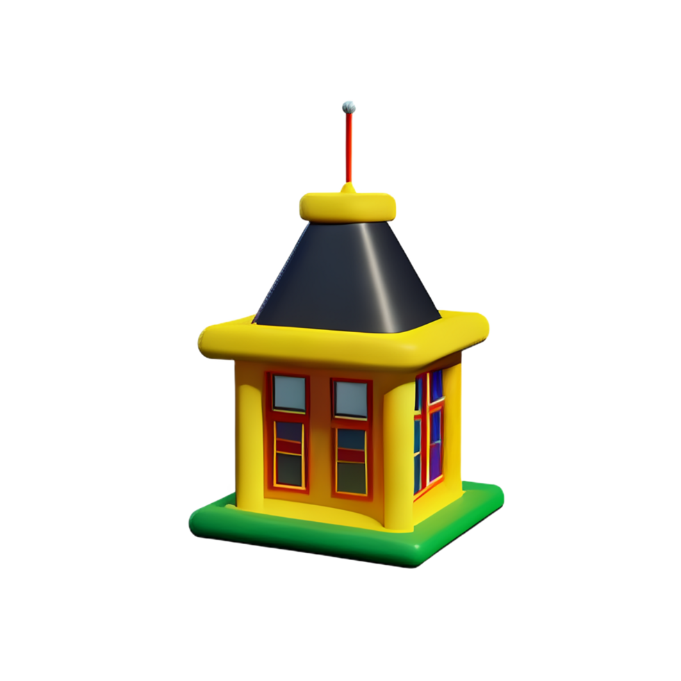 building 3d rendering icon illustration png