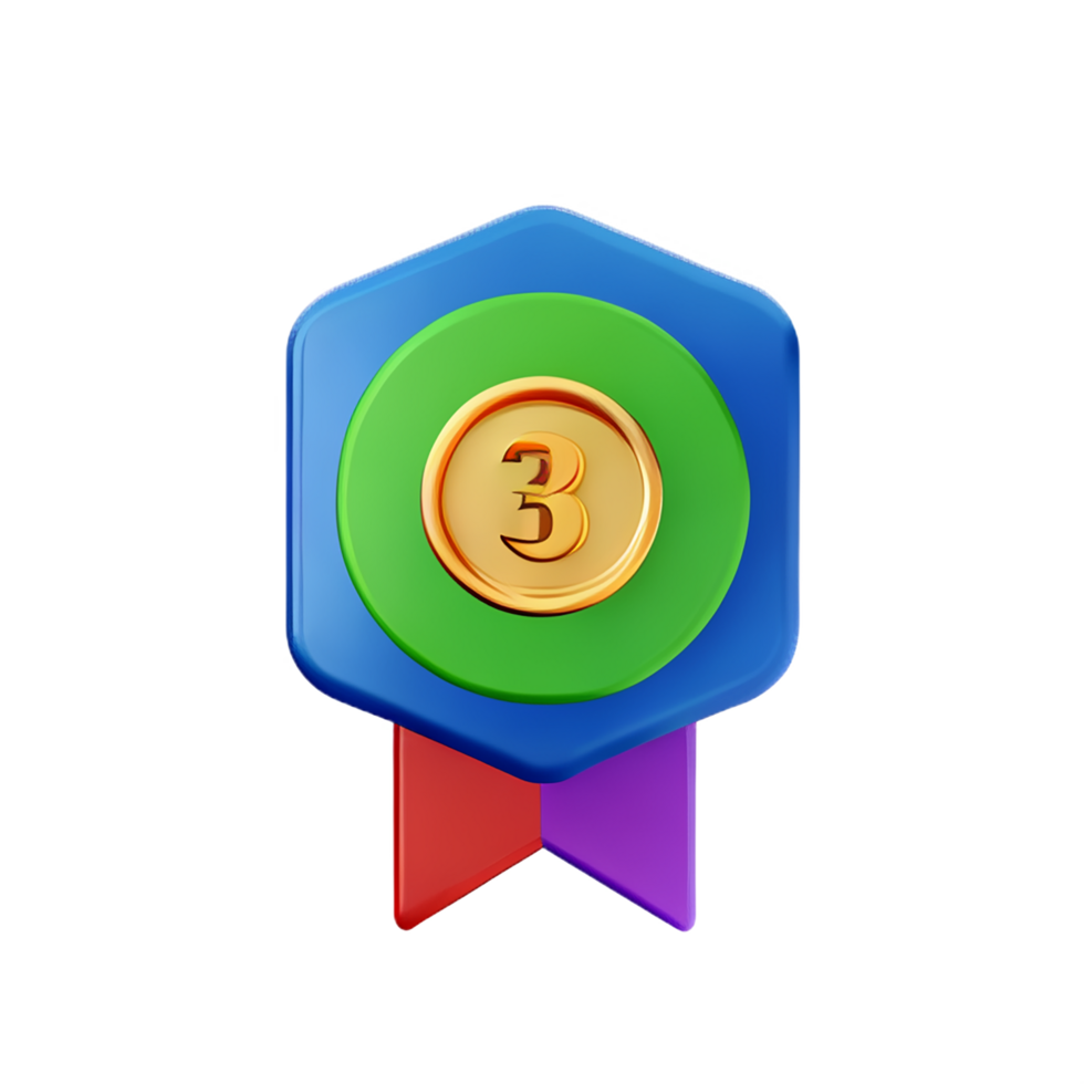 3d illustration of medal school education icon png