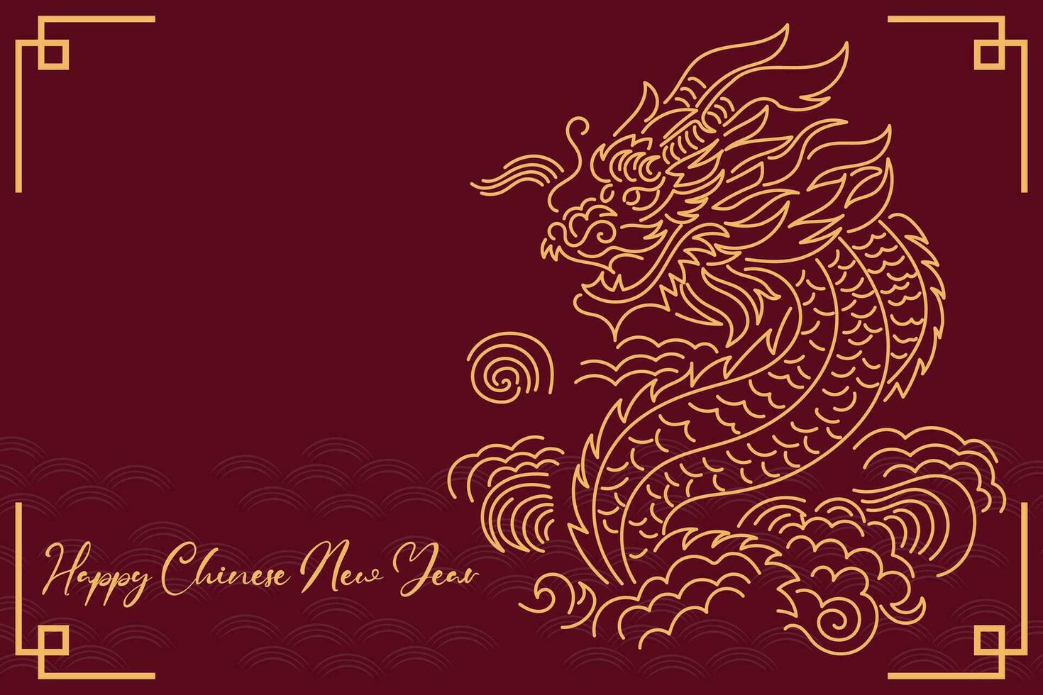 Chinese New Year 2024, the year of the Dragon, vector