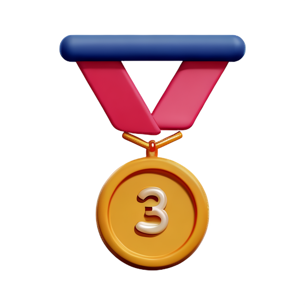 3d illustration of medal school education icon png