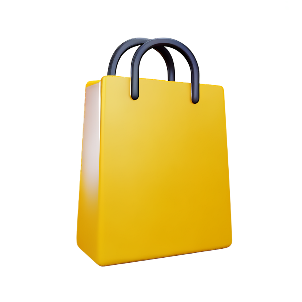 ecommerce icon rectangle shopping bags 3d illustration png