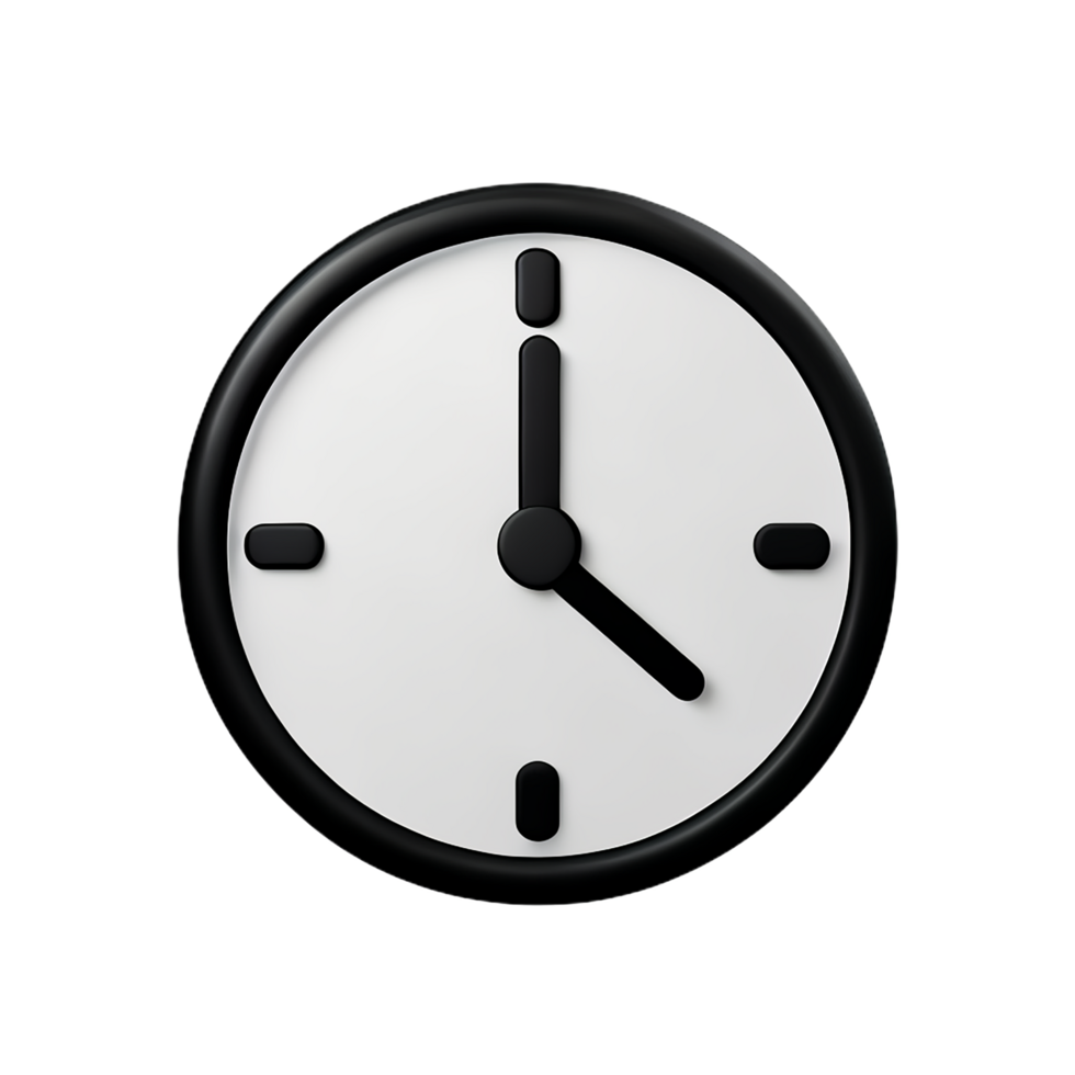 clock 3d icon illustration png