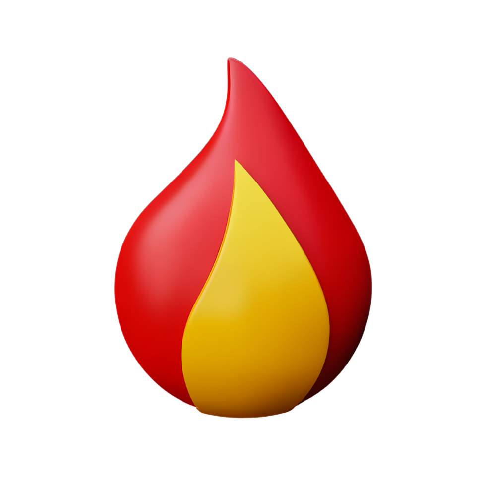 flame 3d rendering icon illustration png