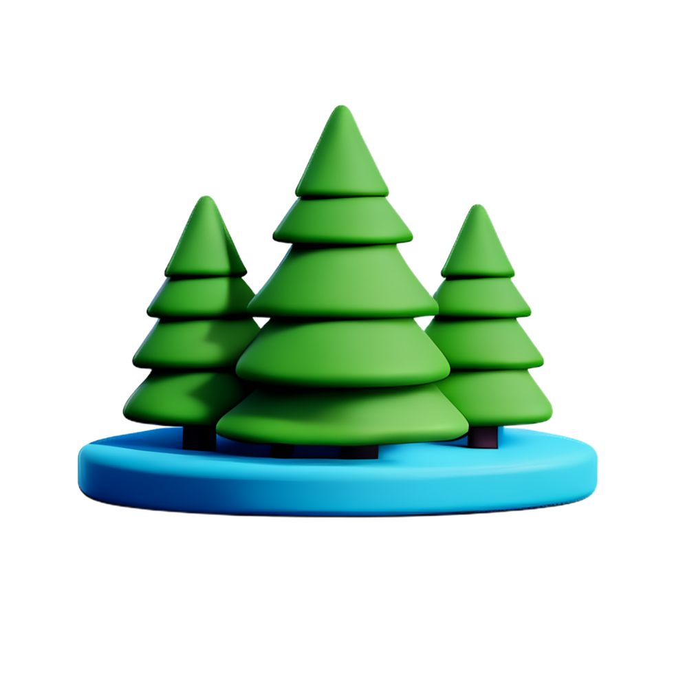 forest 3d rendering icon illustration png
