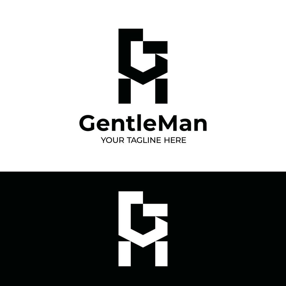 Letter Monogram G M GM MG in Minimal Bold Style Logo vector
