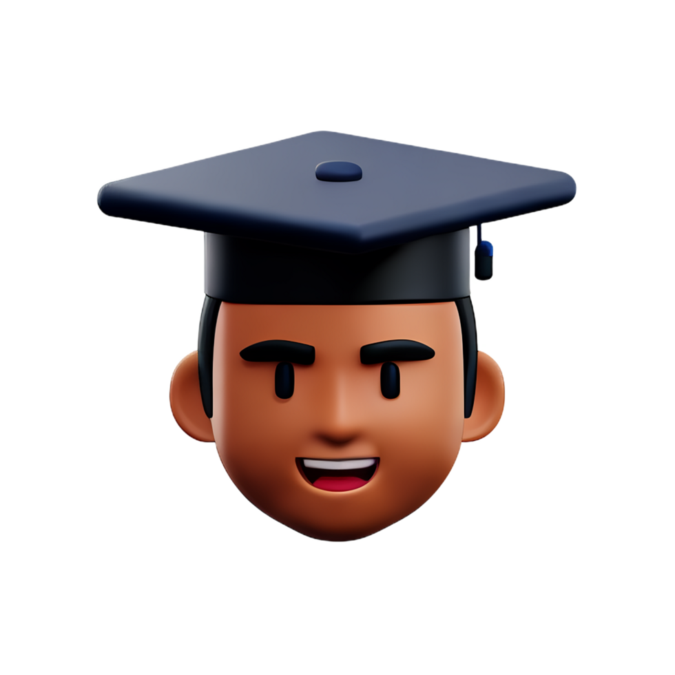 3d illustration of toga hat college education icon png