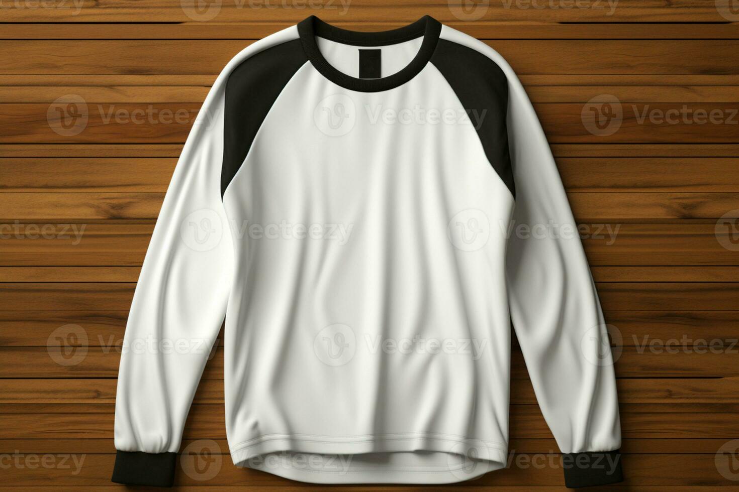 Sleek 3D raglan tees, black and white Minimalist, stylish rendering AI Generated photo