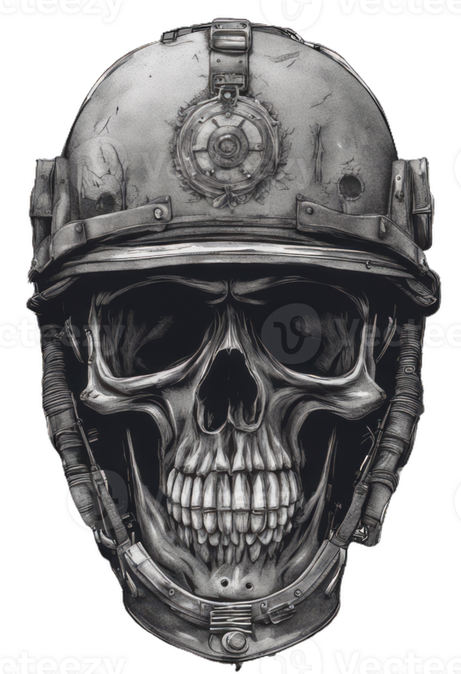 AI Generative Halloween Skull T-Shirt Design PNG