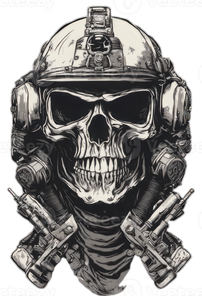 AI Generative Halloween Skull T-Shirt Design PNG