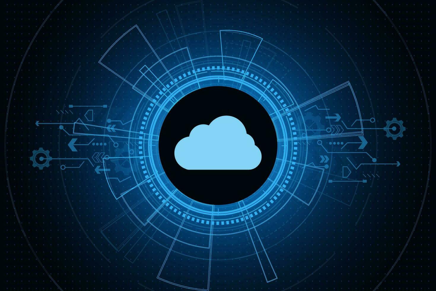 Modern cloud technology futuristic, online storage, work from home vector