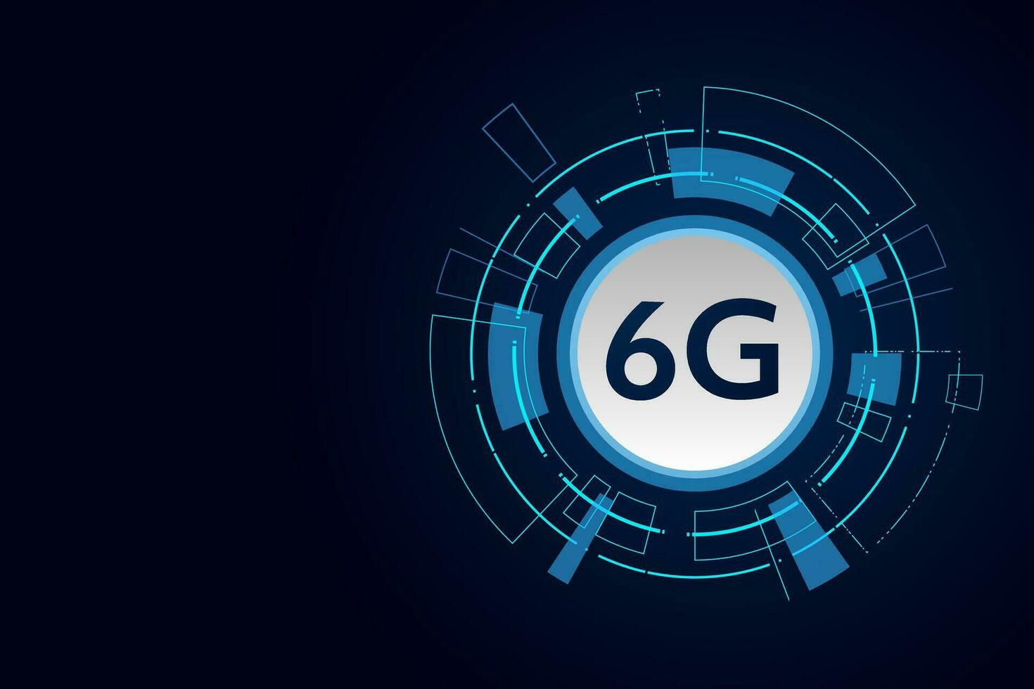 concepto de tecnología de red móvil 6g, telecomunicaciones de nueva generación, internet móvil de alta velocidad, vector