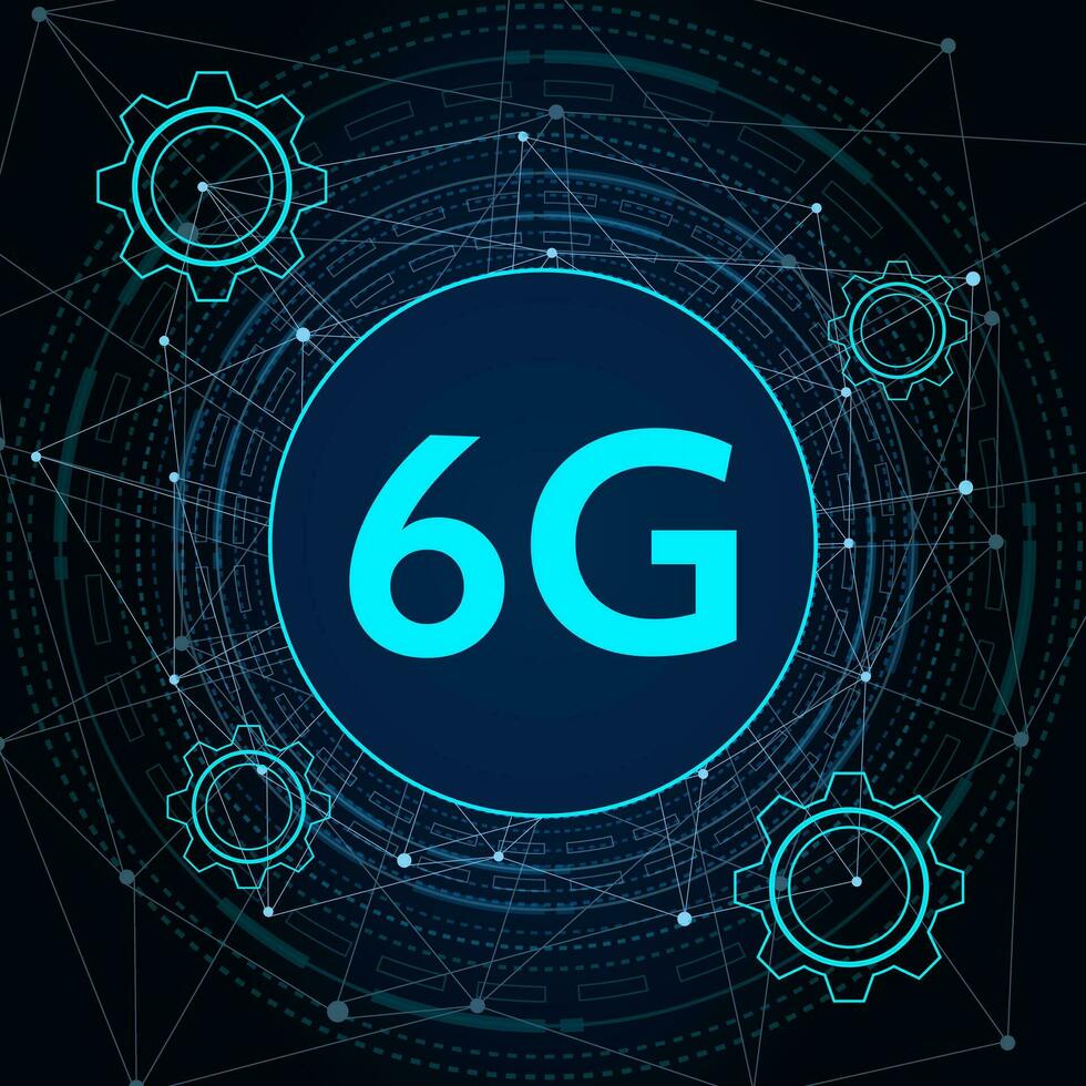concept of technology 6G mobile network , New generation telecommunication , high-speed mobile Internet, vector