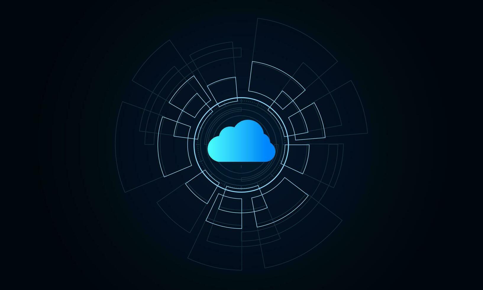 Modern cloud technology futuristic, online storage, work from home vector
