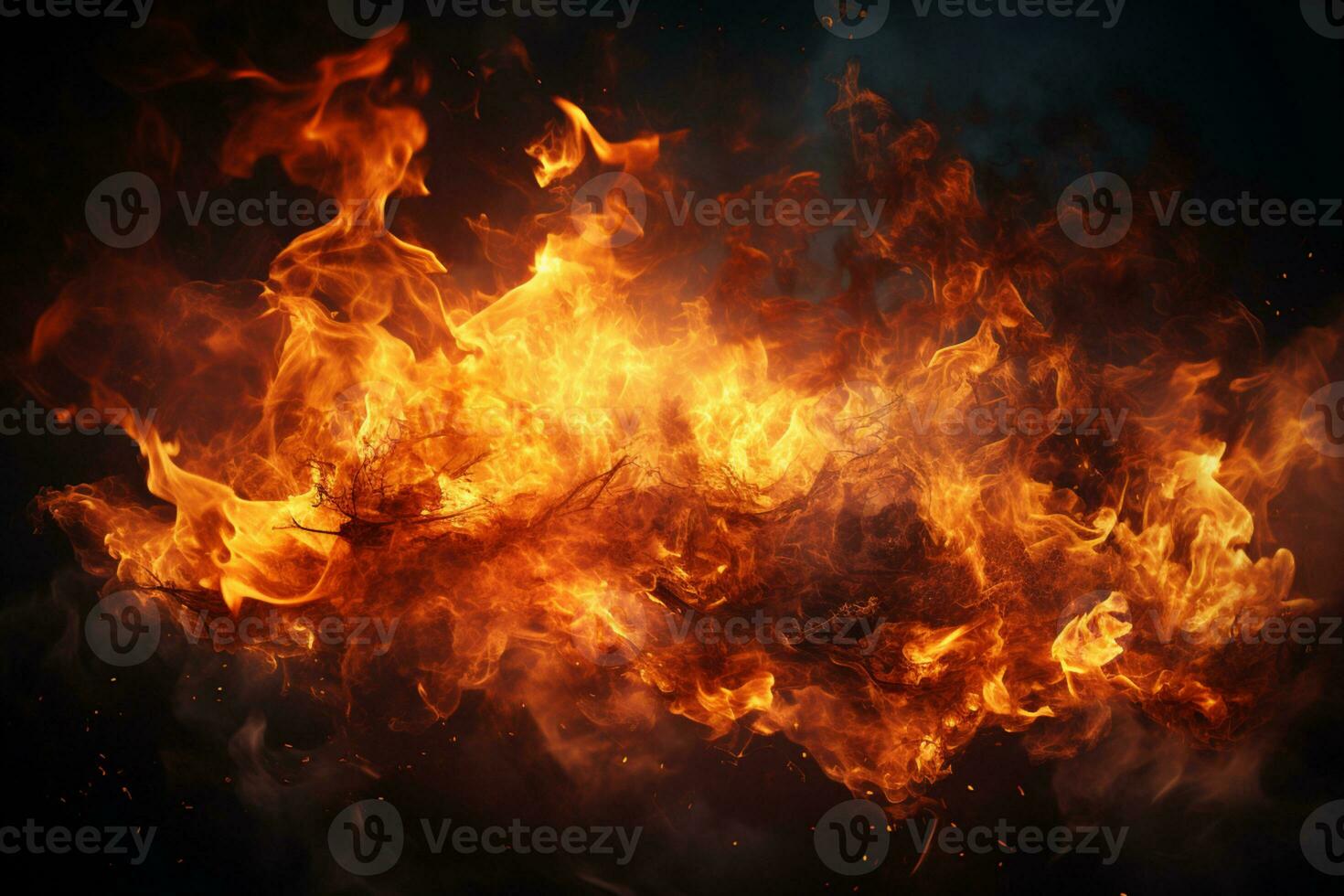 Fiery border with room for central copy space AI Generated photo